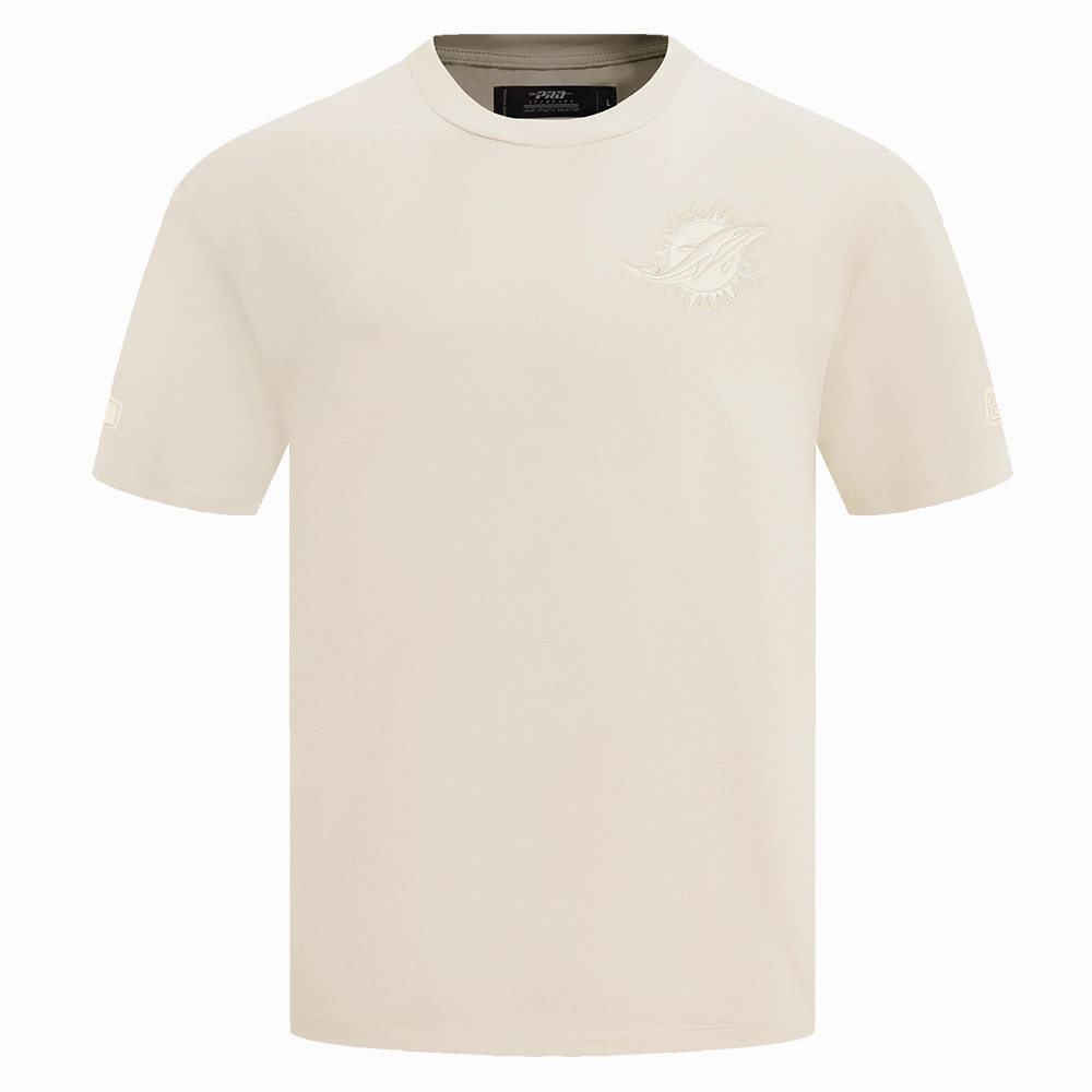 NFL MIAMI DOLPHINS NEUTRAL MEN'S DROP SHOULDER TEE (EGGSHELL)