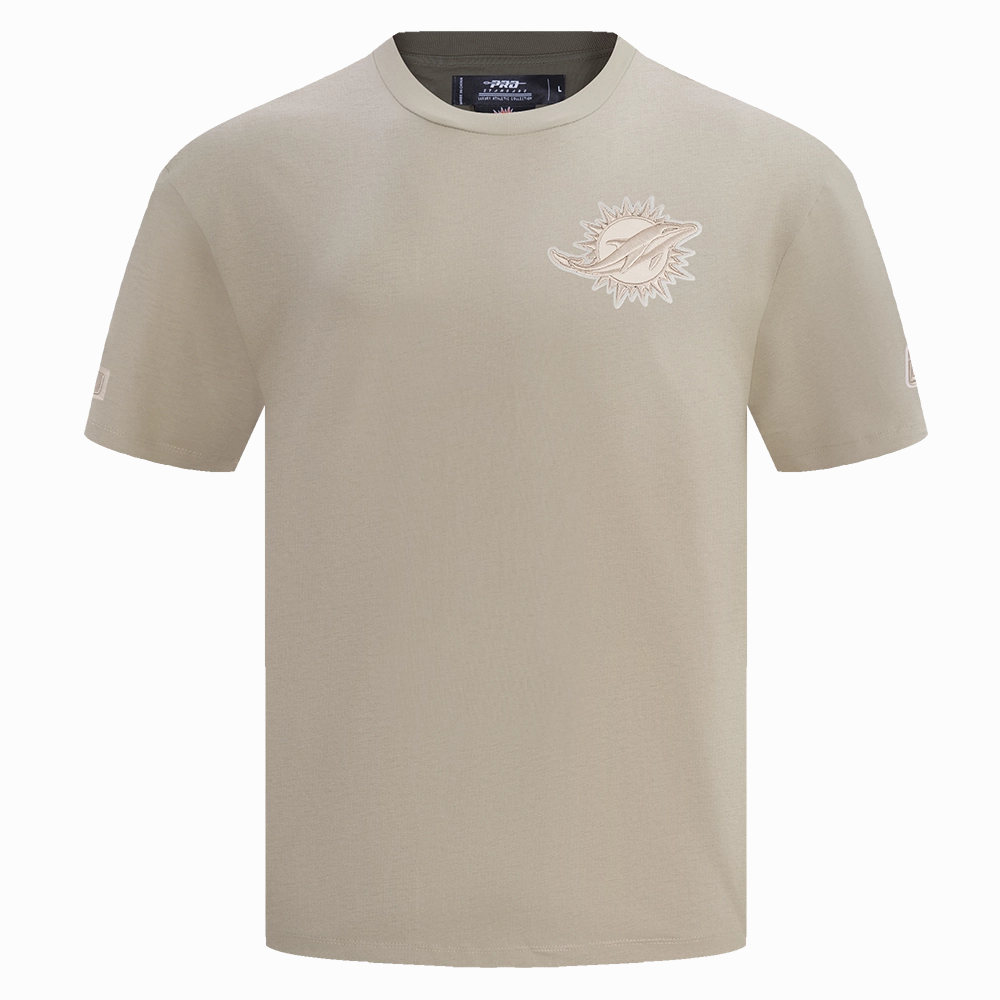 NFL MIAMI DOLPHINS NEUTRAL MEN'S DROP SHOULDER TEE (TAUPE)