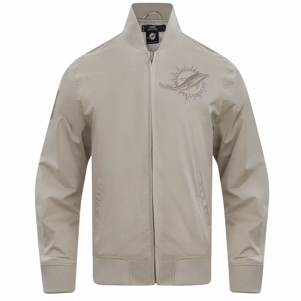 NFL MIAMI DOLPHINS NEUTRAL MEN'S TWILL JACKET (TAUPE)