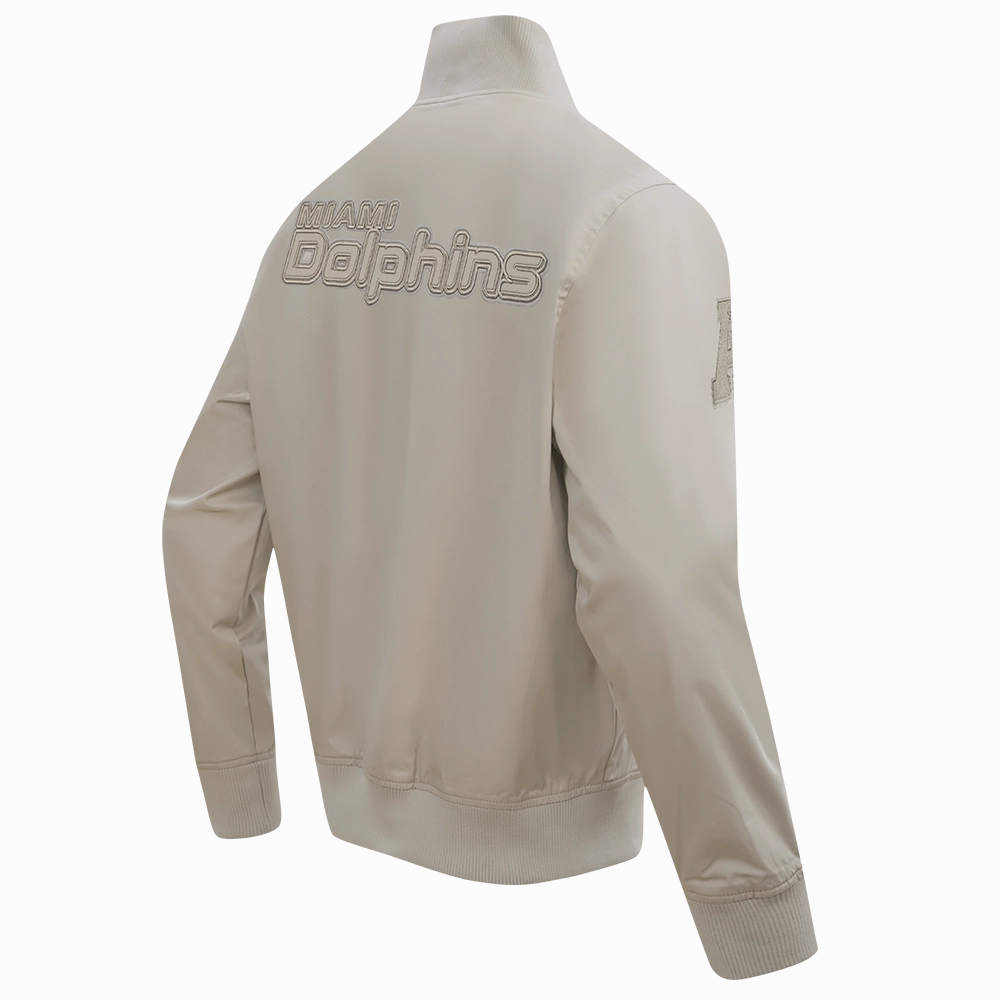 NFL MIAMI DOLPHINS NEUTRAL MEN'S TWILL JACKET (TAUPE)