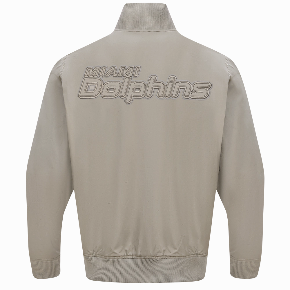 NFL MIAMI DOLPHINS NEUTRAL MEN'S TWILL JACKET (TAUPE)