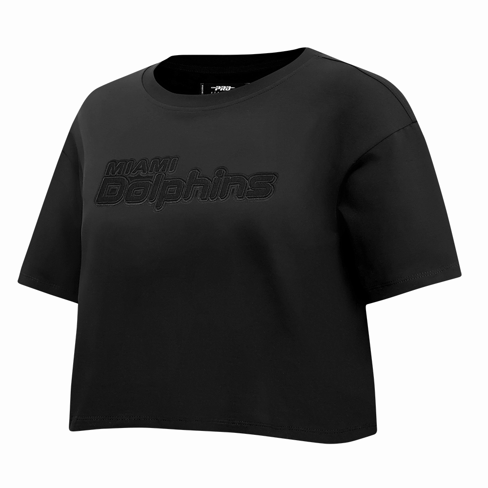 NFL MIAMI DOLPHINS NEUTRAL WOMEN'S BOXY TEE (BLACK)