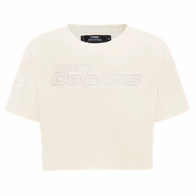 NFL MIAMI DOLPHINS NEUTRAL WOMEN'S BOXY TEE (EGGSHELL)