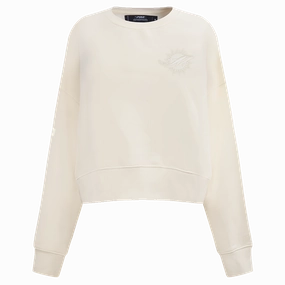 NFL MIAMI DOLPHINS NEUTRAL WOMEN'S CREWNECK (EGGSHELL)