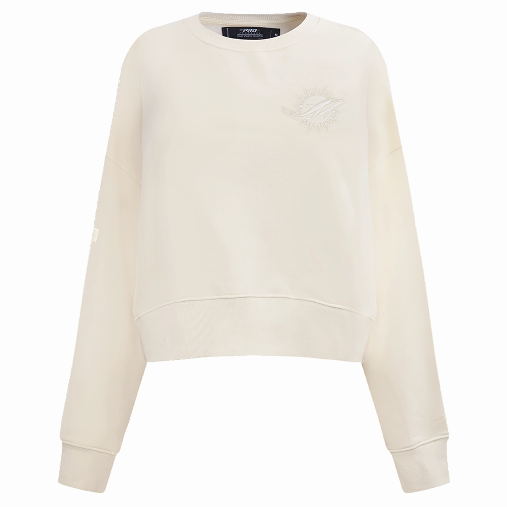 NFL MIAMI DOLPHINS NEUTRAL WOMEN'S CREWNECK (EGGSHELL)