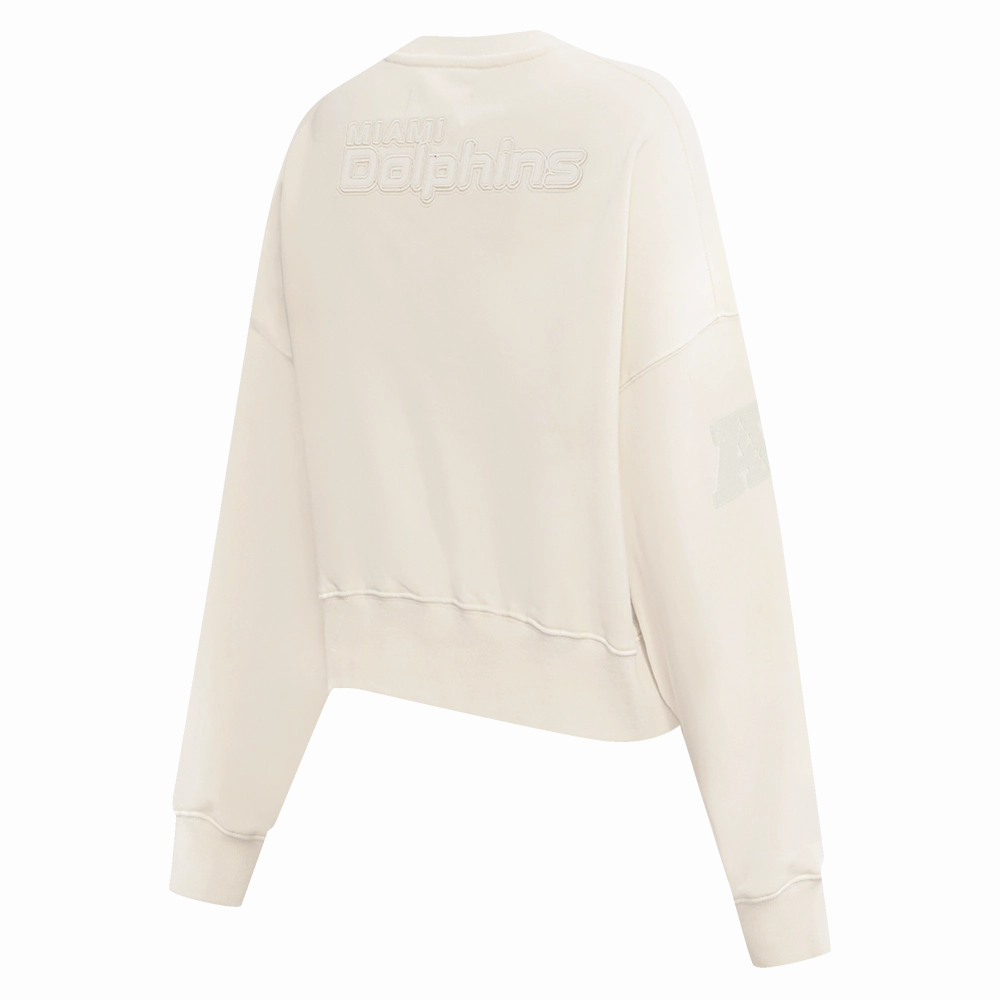NFL MIAMI DOLPHINS NEUTRAL WOMEN'S CREWNECK (EGGSHELL)