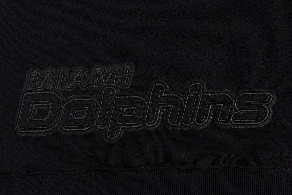 NFL MIAMI DOLPHINS NEUTRAL WOMEN'S CROPPED PULLOVER HOODIE (BLACK)