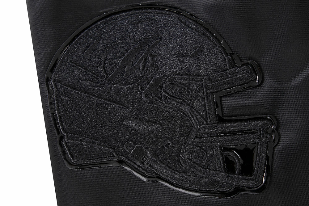 NFL MIAMI DOLPHINS TRIPLE BLACK MEN'S SATIN JACKET (TRIPLE BLACK)