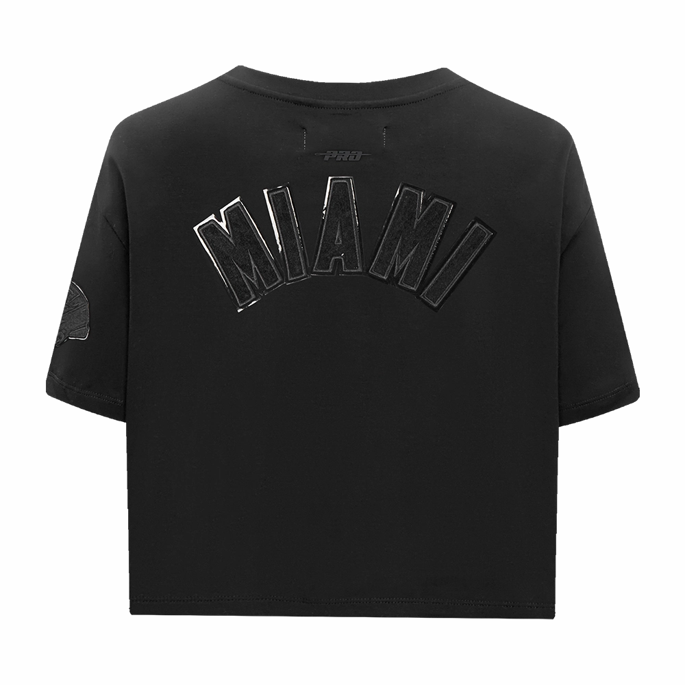 NFL MIAMI DOLPHINS TRIPLE BLACK WOMEN'S SINGLE JERSEY BOXY TEE (TRIPLE BLACK)