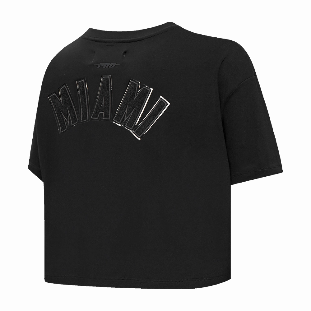 NFL MIAMI DOLPHINS TRIPLE BLACK WOMEN'S SINGLE JERSEY BOXY TEE (TRIPLE BLACK)