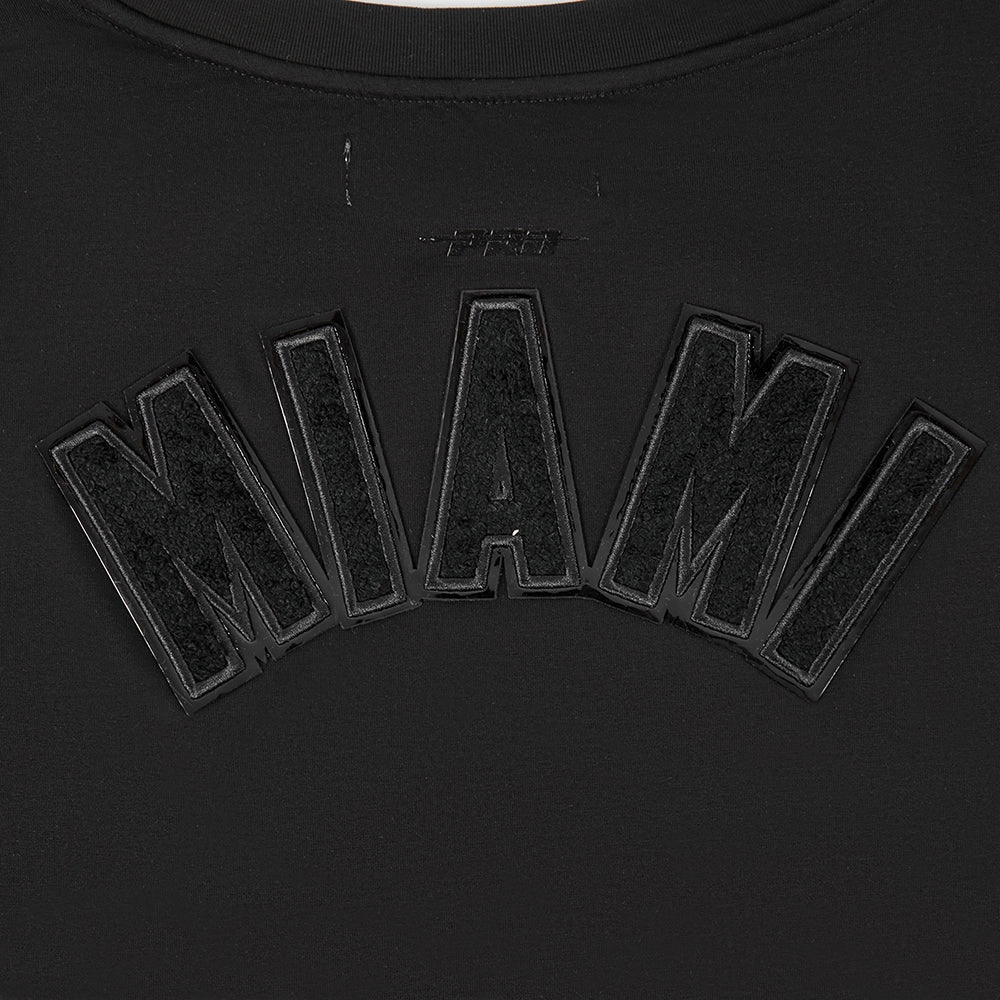 NFL MIAMI DOLPHINS TRIPLE BLACK WOMEN'S SINGLE JERSEY BOXY TEE (TRIPLE BLACK)