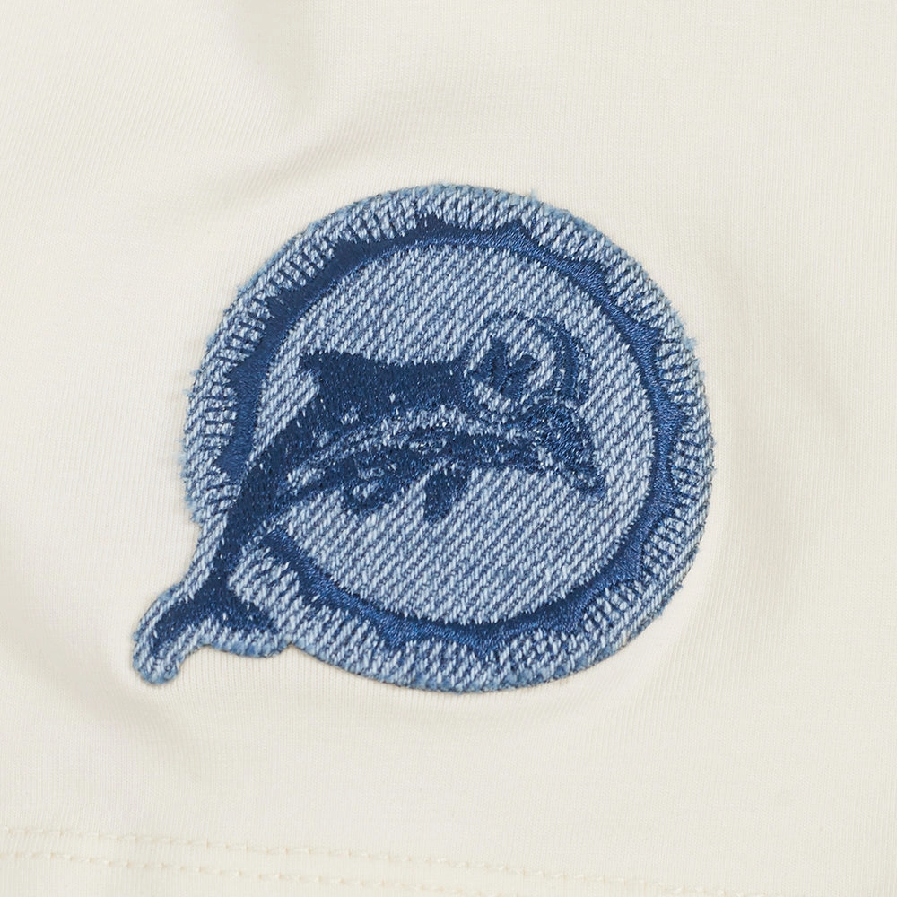 NFL MIAMI DOLPHINS VARSITY BLUES WOMEN'S BOXY TEE (LINEN)