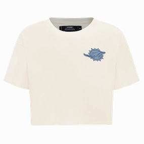 NFL MIAMI DOLPHINS VARSITY BLUES WOMEN'S BOXY TEE (LINEN)