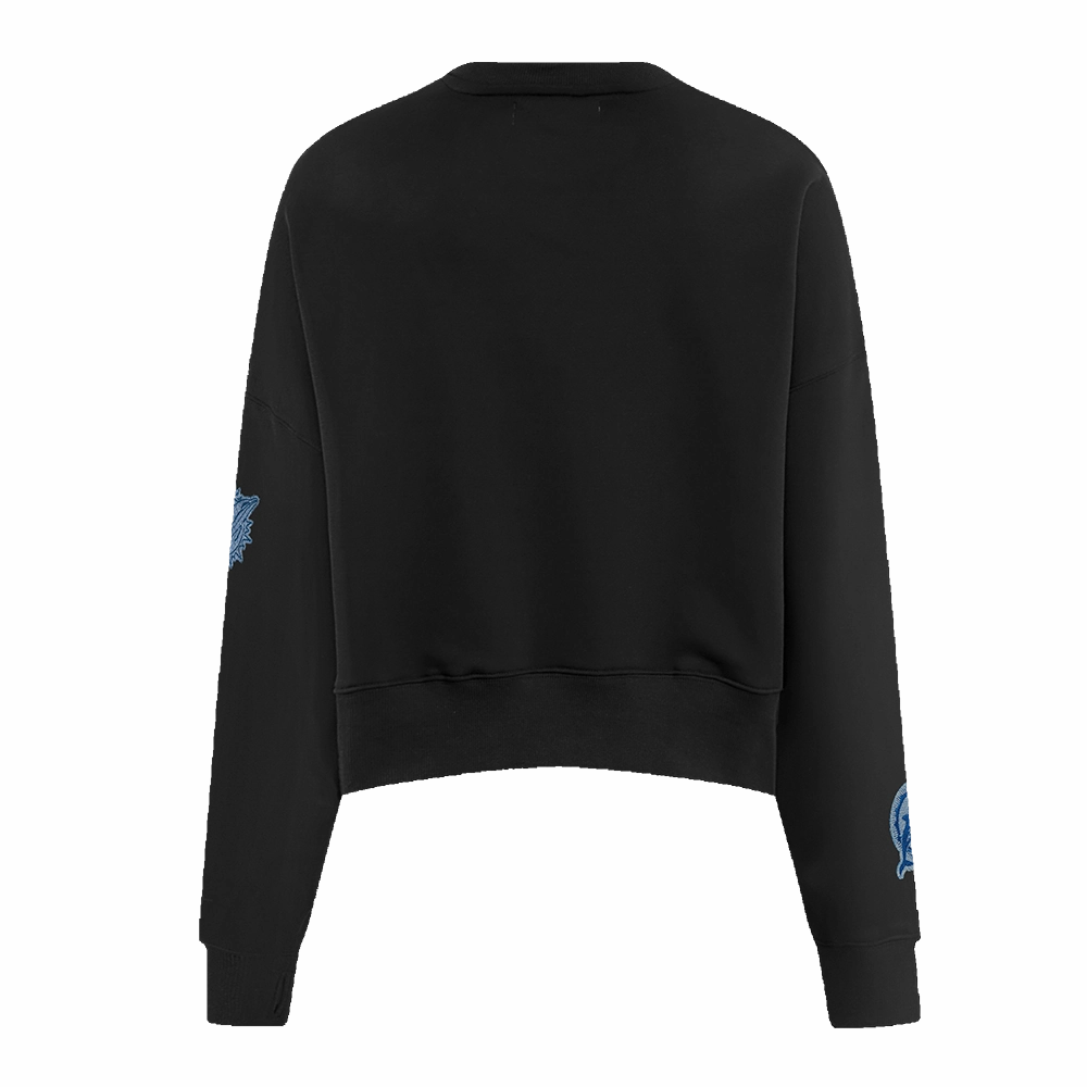 NFL MIAMI DOLPHINS VARSITY BLUES WOMEN'S CREWNECK (BLACK)