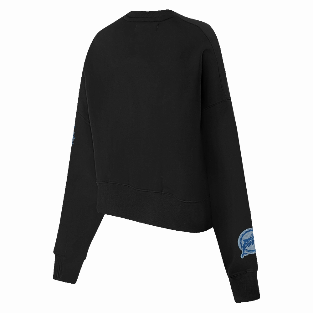 NFL MIAMI DOLPHINS VARSITY BLUES WOMEN'S CREWNECK (BLACK)
