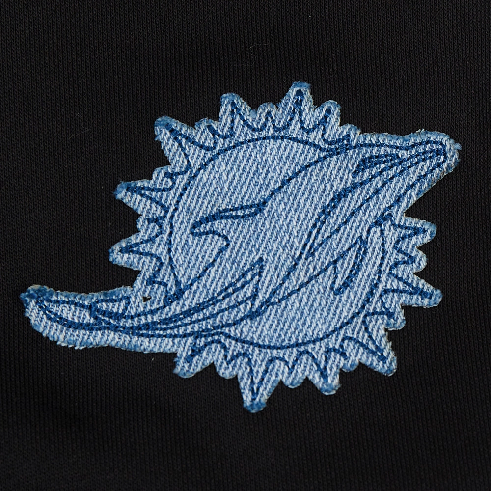 NFL MIAMI DOLPHINS VARSITY BLUES WOMEN'S CREWNECK (BLACK)