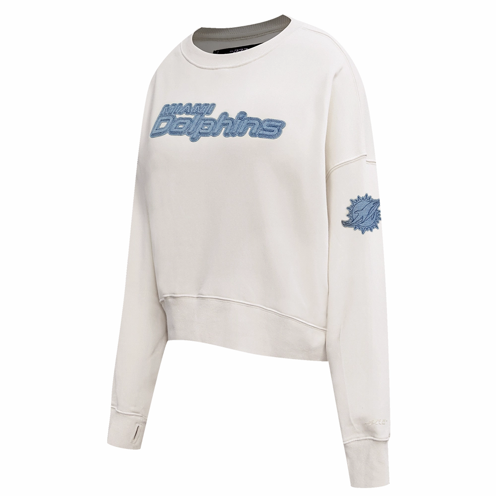 NFL MIAMI DOLPHINS VARSITY BLUES WOMEN'S CREWNECK (LINEN)
