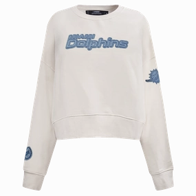 NFL MIAMI DOLPHINS VARSITY BLUES WOMEN'S CREWNECK (LINEN)