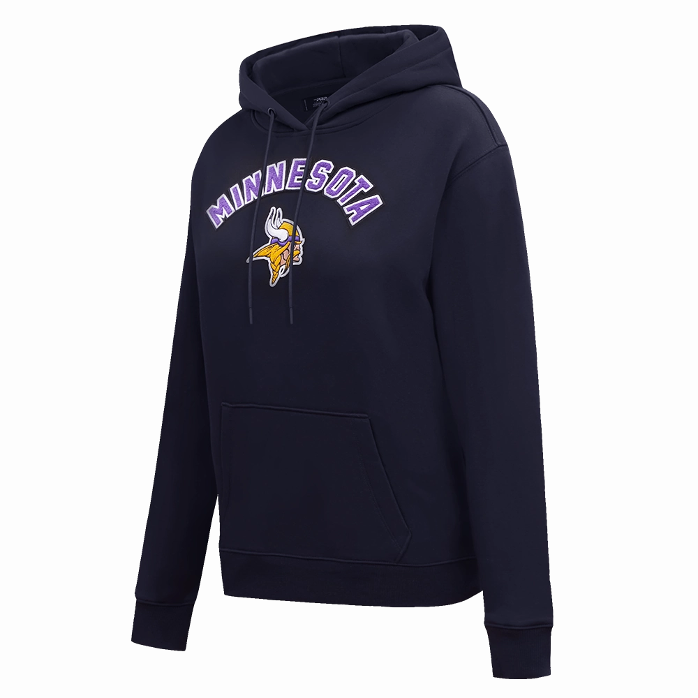 NFL MINNESOTA VIKINGS CLASSIC WOMEN'S PO HOODIE (BLACK)