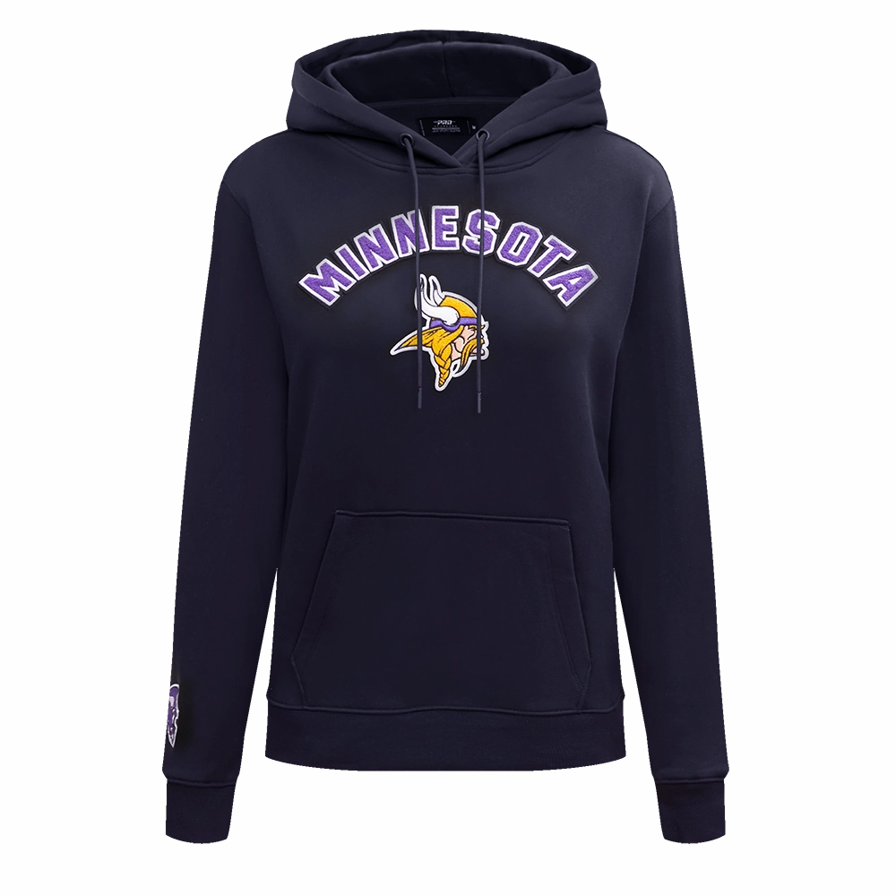 NFL MINNESOTA VIKINGS CLASSIC WOMEN'S PO HOODIE (BLACK)