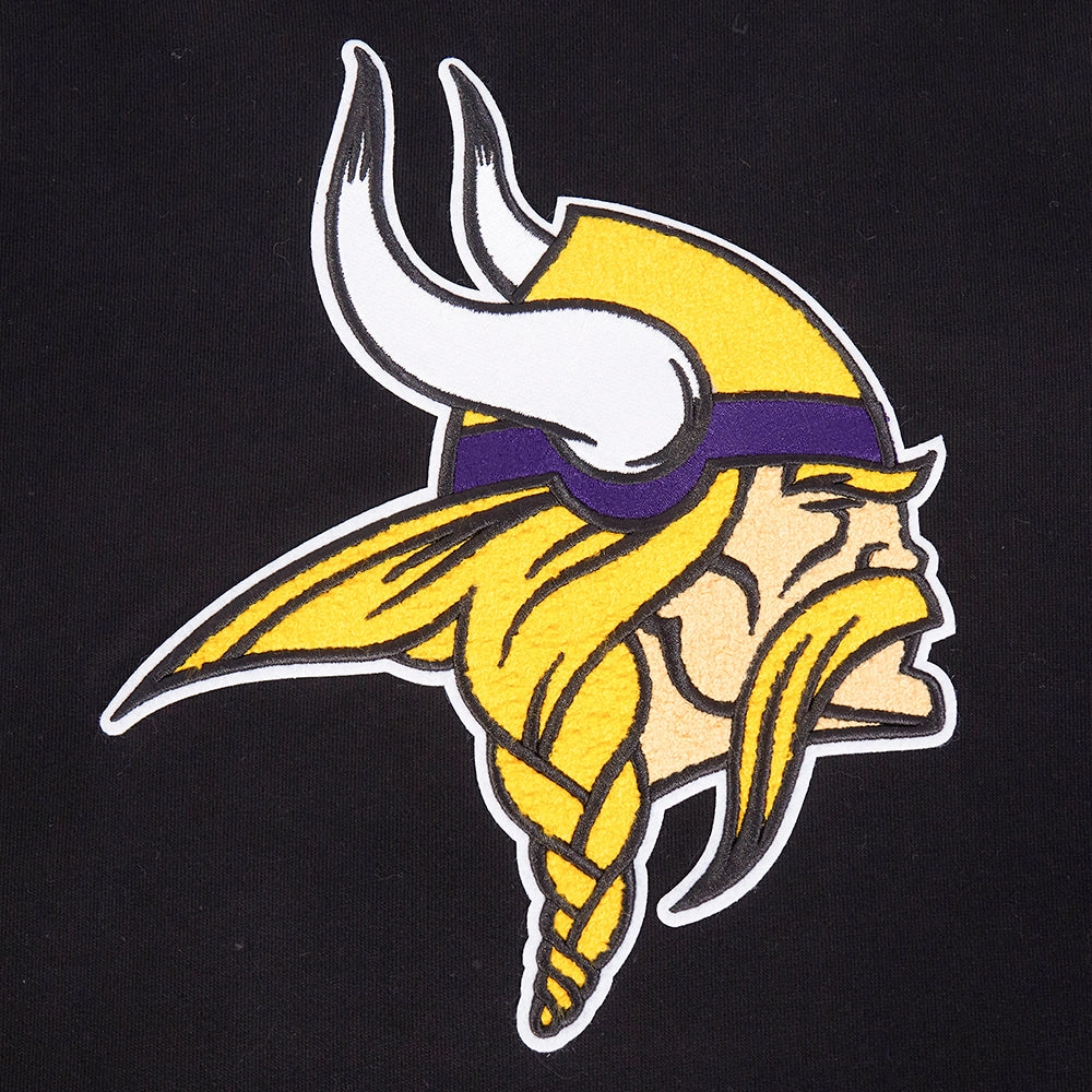 NFL MINNESOTA VIKINGS MASHUP MEN'S RIB PULLOVER HOODIE (BLACK/PURPLE)