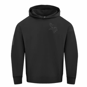 NFL MINNESOTA VIKINGS NEUTRAL MEN'S DROP SHOULDER PULLOVER HOODIE (BLACK)