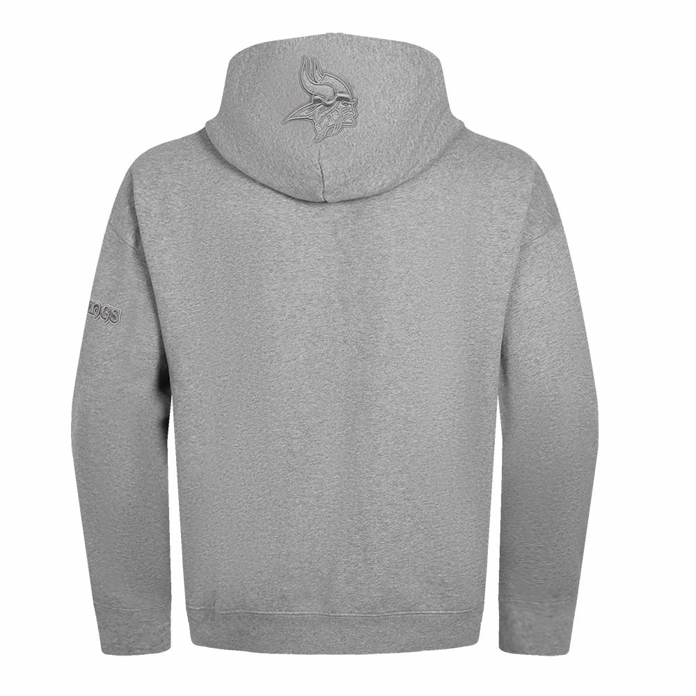 NFL MINNESOTA VIKINGS NEUTRAL MEN'S DROP SHOULDER PULLOVER HOODIE (DARK HEATHER GRAY)