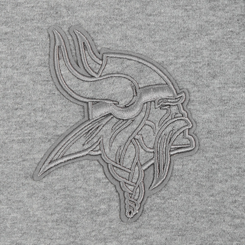 NFL MINNESOTA VIKINGS NEUTRAL MEN'S DROP SHOULDER PULLOVER HOODIE (DARK HEATHER GRAY)
