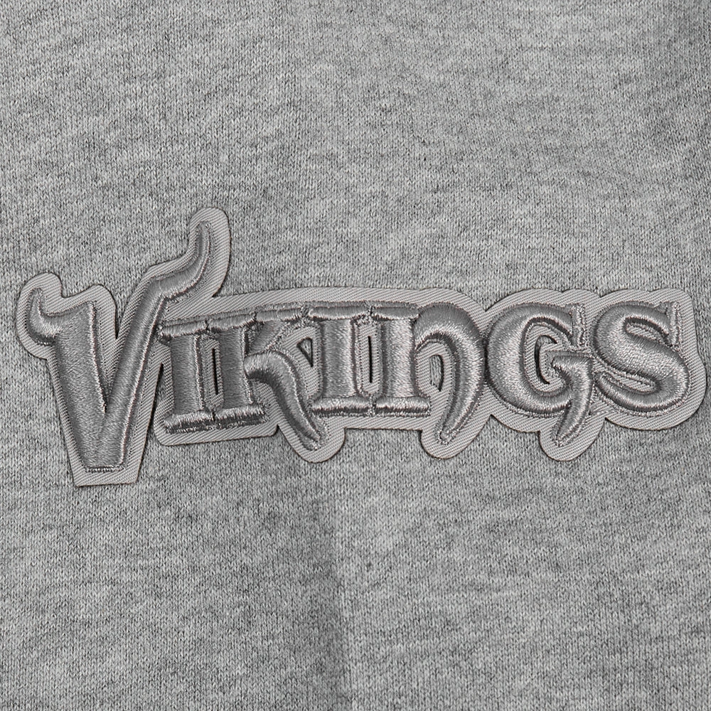 NFL MINNESOTA VIKINGS NEUTRAL MEN'S DROP SHOULDER PULLOVER HOODIE (DARK HEATHER GRAY)