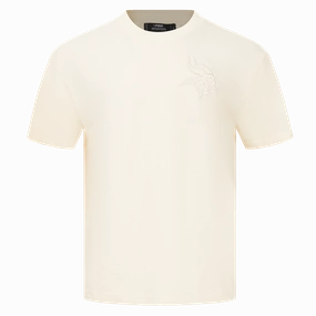 NFL MINNESOTA VIKINGS NEUTRAL MEN'S DROP SHOULDER TEE (EGGSHELL)