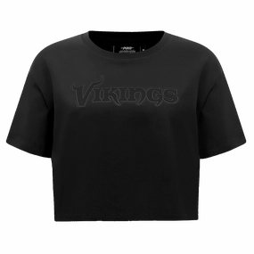 NFL MINNESOTA VIKINGS NEUTRAL WOMEN'S BOXY TEE (BLACK)