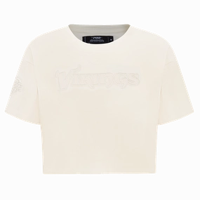 NFL MINNESOTA VIKINGS NEUTRAL WOMEN'S BOXY TEE (EGGSHELL)