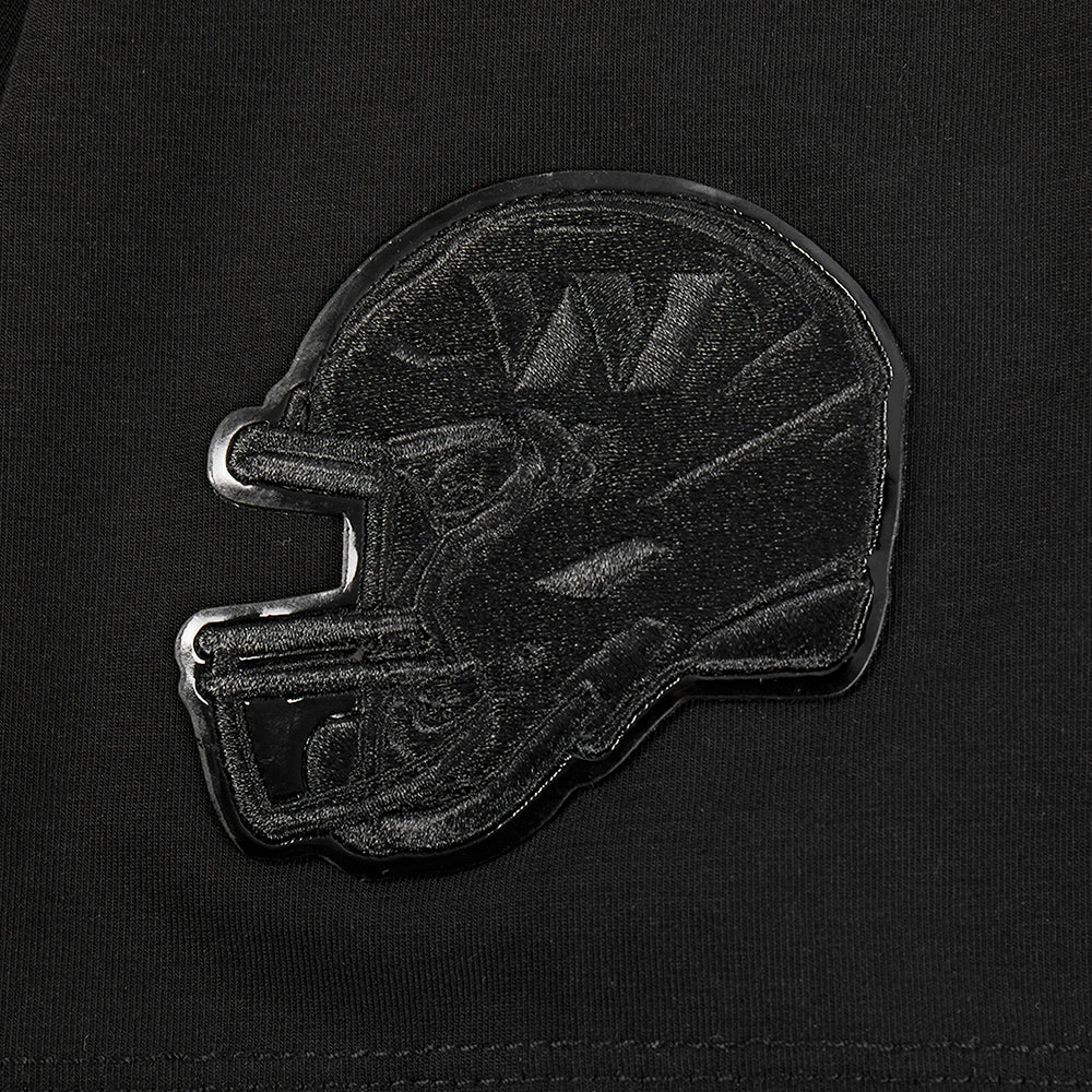 NFL MINNESOTA VIKINGS TRIPLE BLACK WOMEN'S SINGLE JERSEY BOXY TEE (TRIPLE BLACK WOMEN'S)