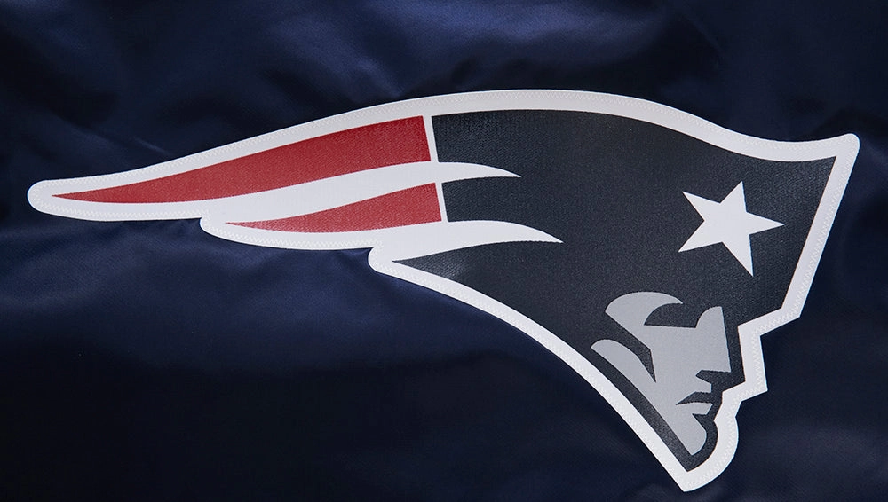 NFL NEW ENGLAND PATRIOTS BIG LOGO MEN'S SATIN JACKET (MIDNIGHT NAVY)