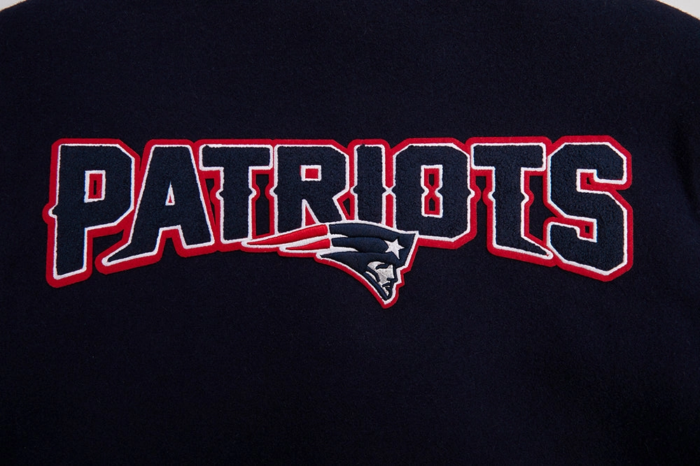 NFL NEW ENGLAND PATRIOTS CLASSIC WOOL MEN'S VARSITY JACKET (MIDNIGHT NAVY/WHITE)