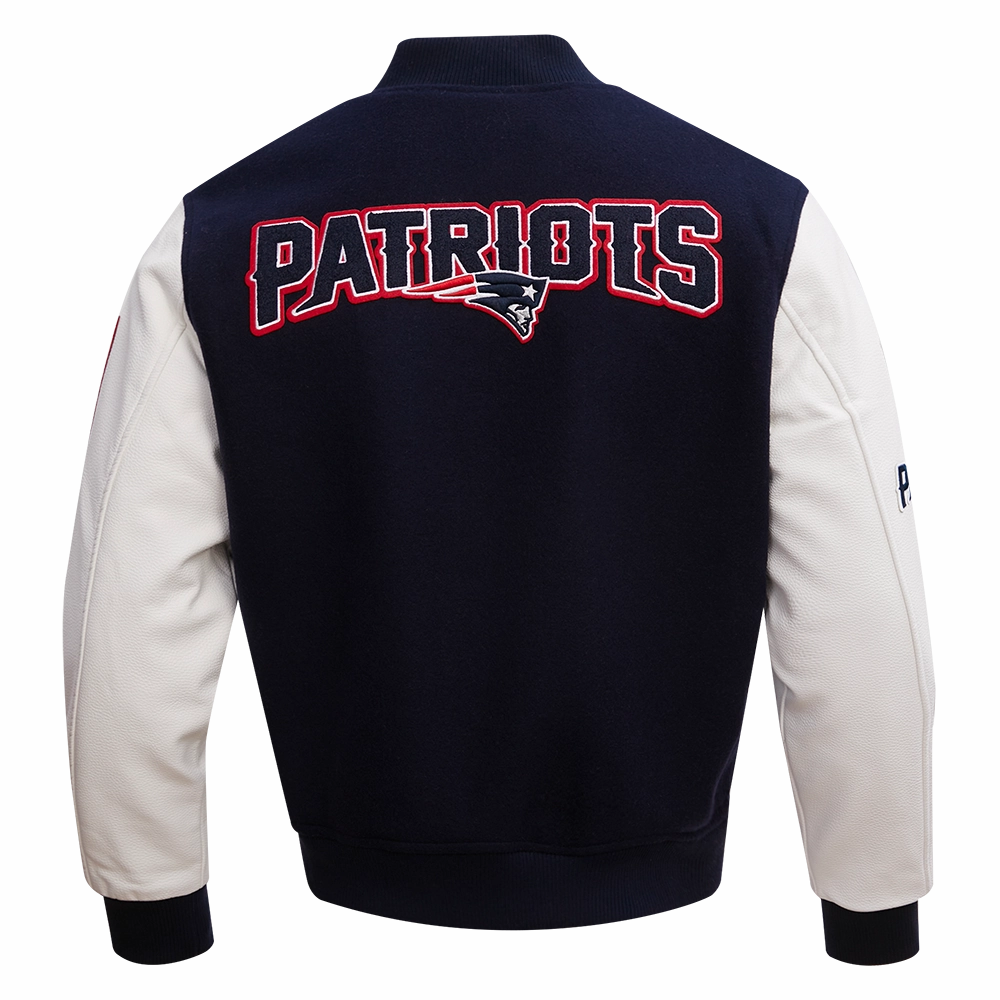 NFL NEW ENGLAND PATRIOTS CLASSIC WOOL MEN'S VARSITY JACKET (MIDNIGHT NAVY/WHITE)