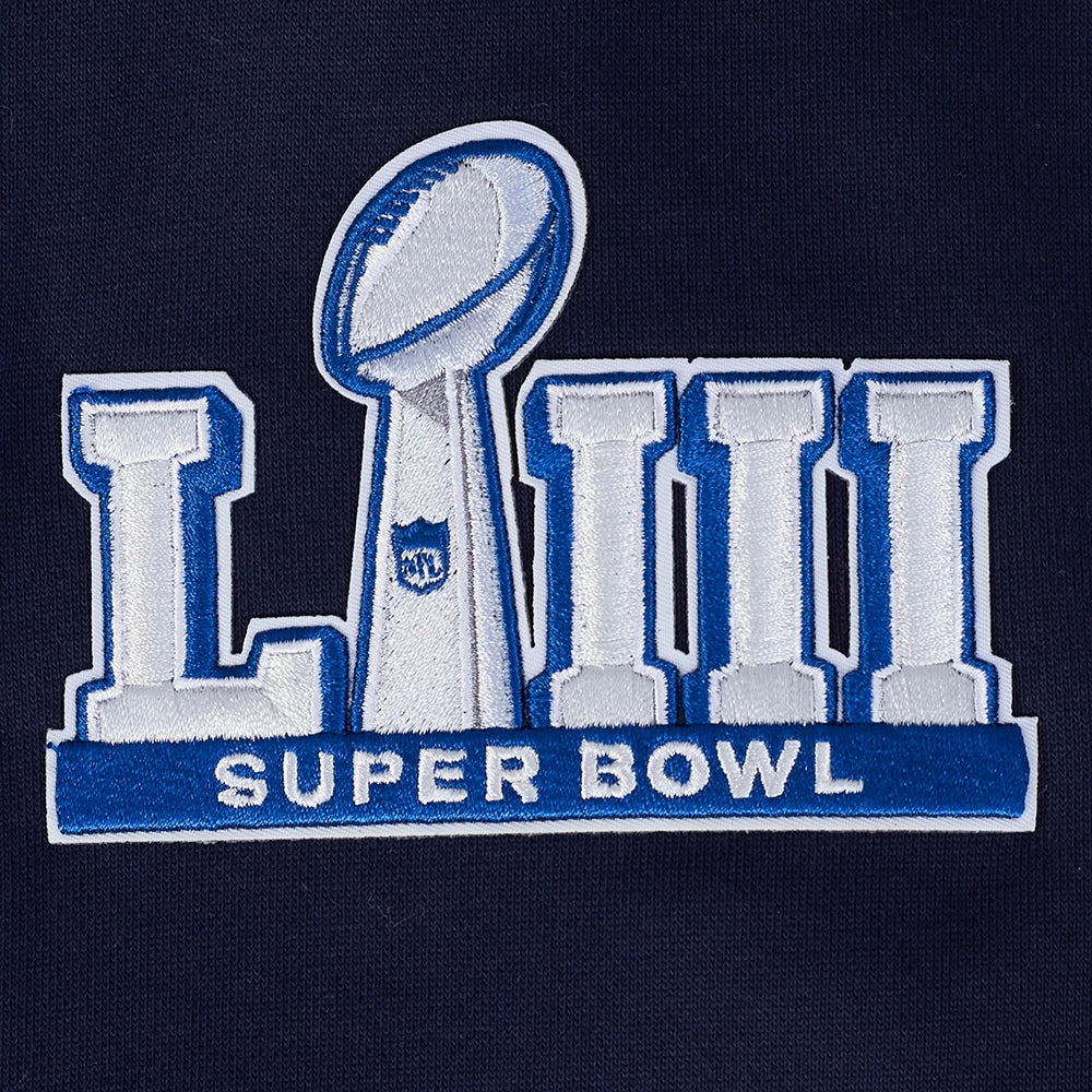 NFL NEW ENGLAND PATRIOTS MASHUP MEN'S RIB PULLOVER HOODIE (MIDNIGHT NAVY/RED/MIDNIGHT NAVY)