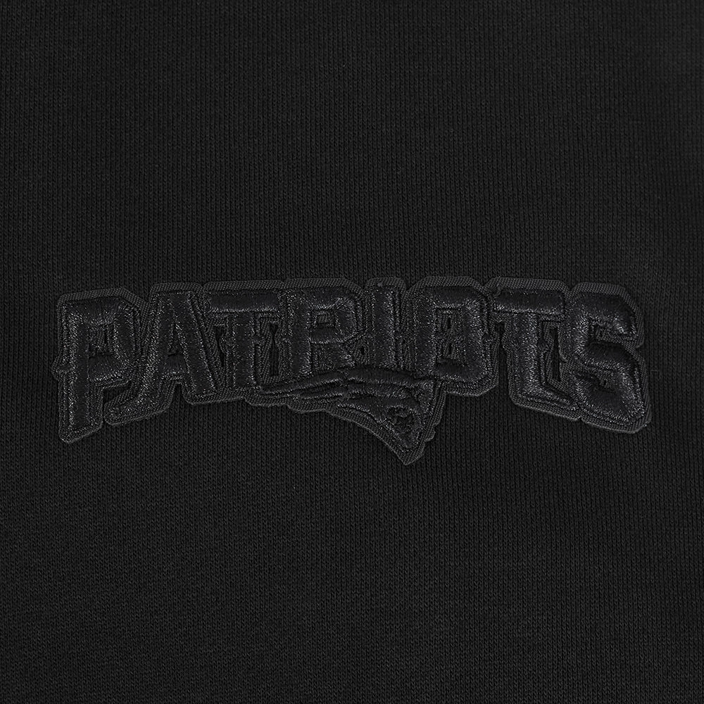 NFL NEW ENGLAND PATRIOTS NEUTRAL MEN'S DROP SHOULDER FLEECE PULLOVER HOODIE (BLACK)