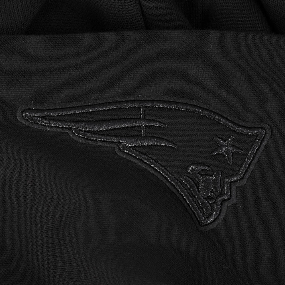 NFL NEW ENGLAND PATRIOTS NEUTRAL MEN'S DROP SHOULDER FLEECE PULLOVER HOODIE (BLACK)