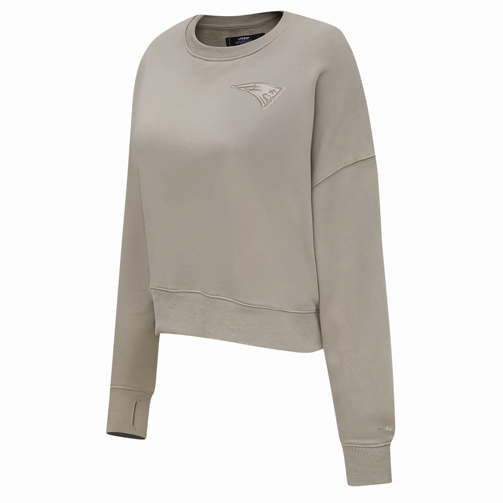 NFL NEW ENGLAND PATRIOTS NEUTRAL WOMEN'S FLEECE CREWNECK (TAUPE)