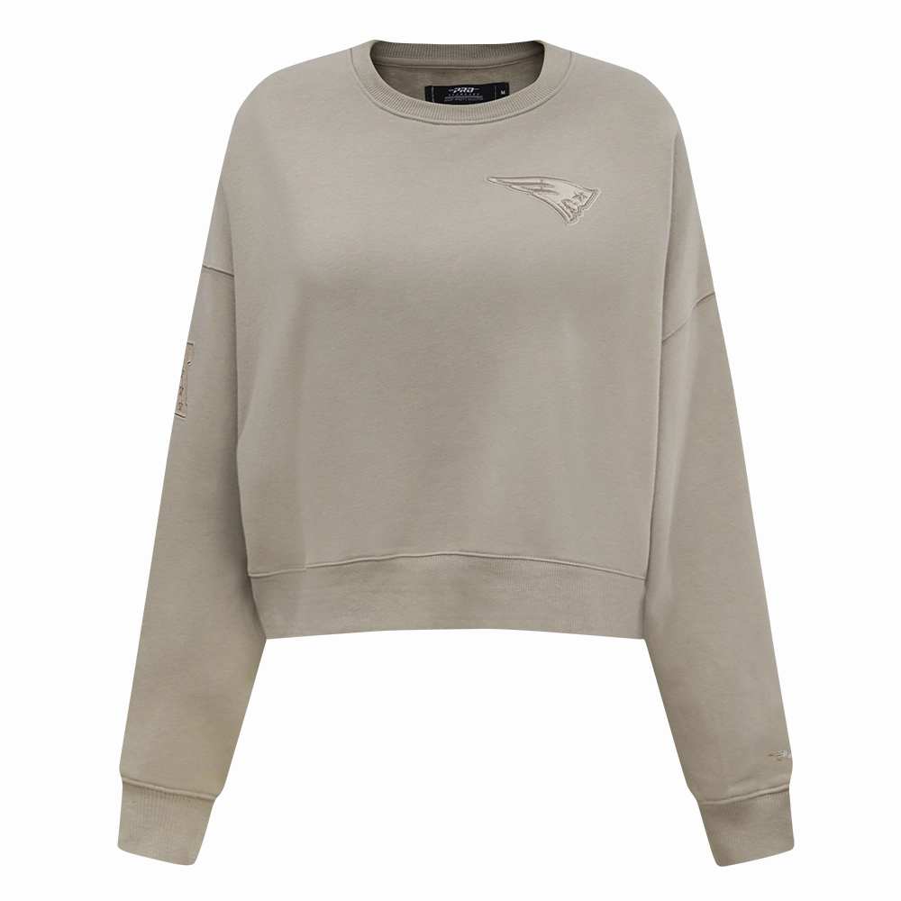 NFL NEW ENGLAND PATRIOTS NEUTRAL WOMEN'S FLEECE CREWNECK (TAUPE)