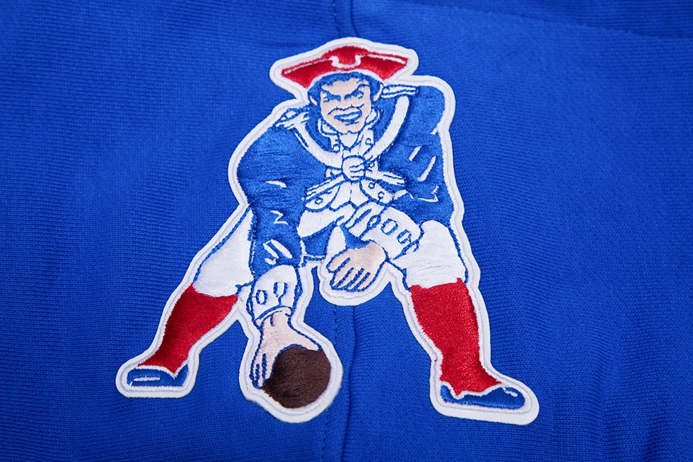 NFL NEW ENGLAND PATRIOTS RETRO CLASSIC MEN'S PULLOVER HOODIE (ROYAL BLUE/RED)