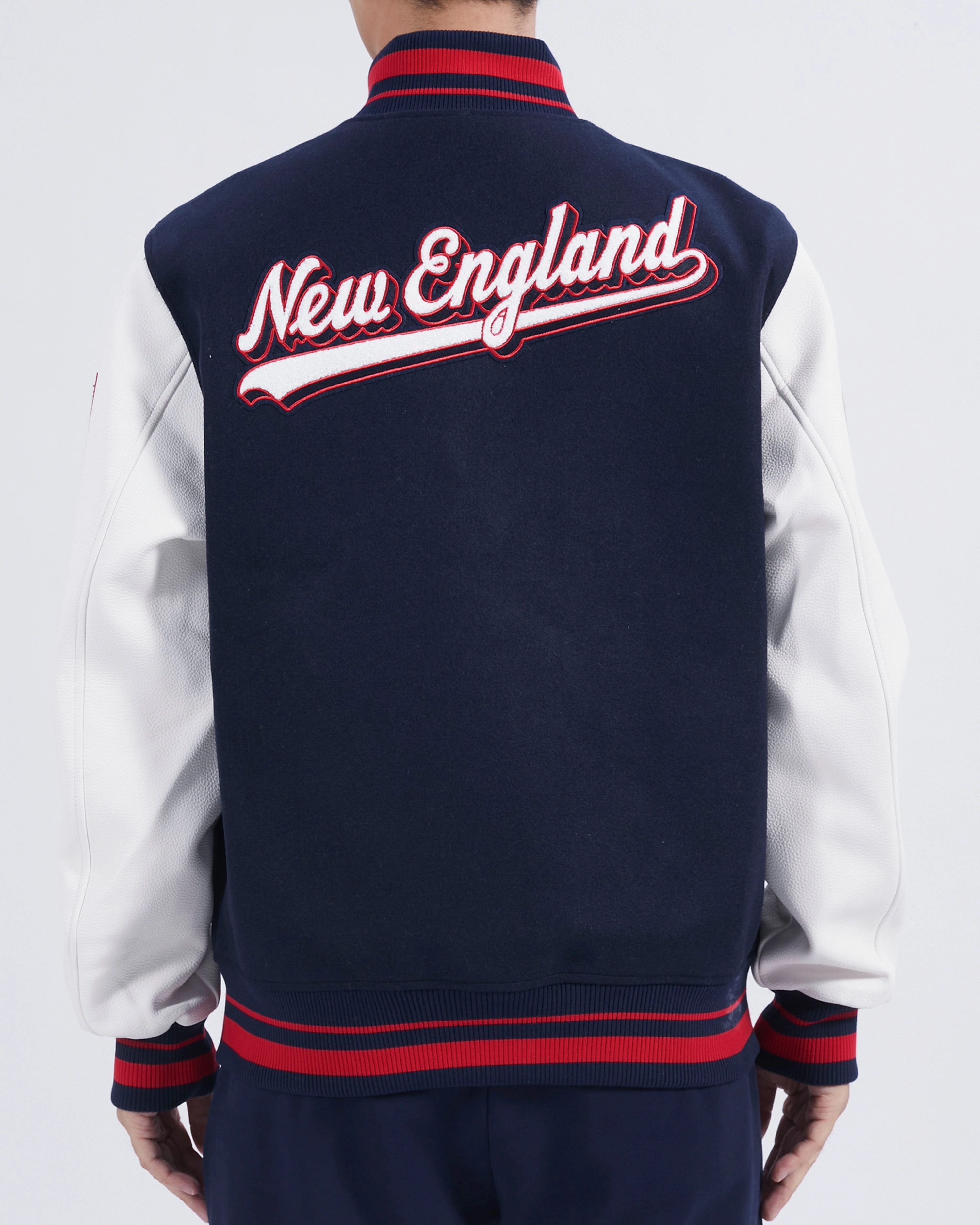 NFL NEW ENGLAND PATRIOTS SCRIPT TAIL MEN'S RIB WOOL VARSITY (MIDNIGHT NAVY/RED/MIDNIGHT NAVY)
