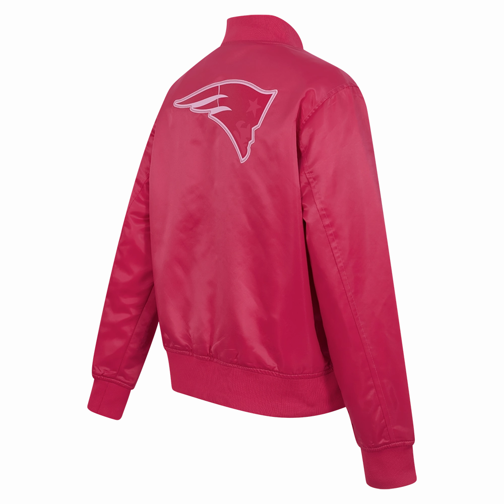 NFL NEW ENGLAND PATRIOTS TRIPLE PINK WOMEN'S SATIN JACKET (BEETROOT PURPLE)