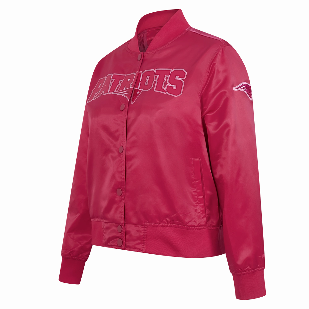 NFL NEW ENGLAND PATRIOTS TRIPLE PINK WOMEN'S SATIN JACKET (BEETROOT PURPLE)