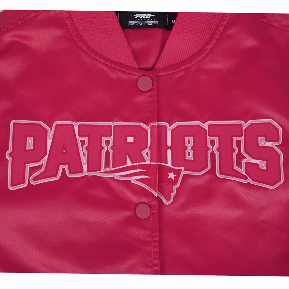 NFL NEW ENGLAND PATRIOTS TRIPLE PINK WOMEN'S SATIN JACKET (BEETROOT PURPLE)
