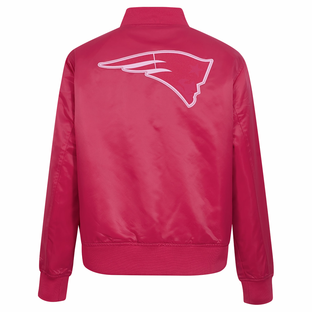 NFL NEW ENGLAND PATRIOTS TRIPLE PINK WOMEN'S SATIN JACKET (BEETROOT PURPLE)