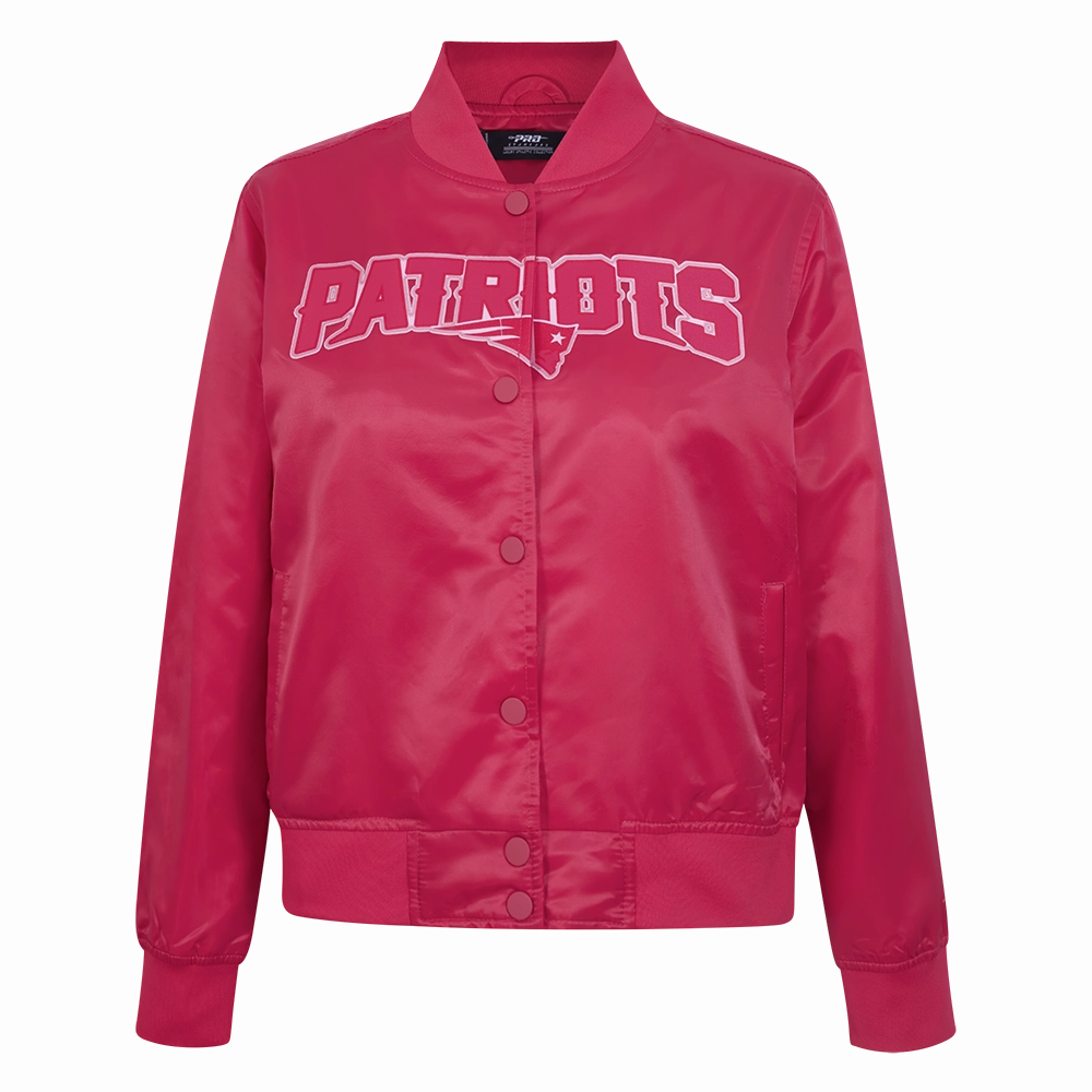 NFL NEW ENGLAND PATRIOTS TRIPLE PINK WOMEN'S SATIN JACKET (BEETROOT PURPLE)