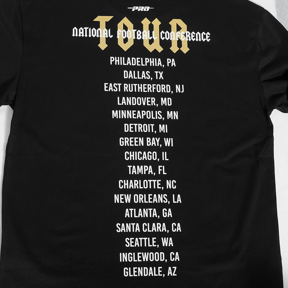 NFL NEW ORLEANS SAINTS CITY TOUR COTTON JERSEY MEN'S DROP SHOULDER TEE (BLACK)