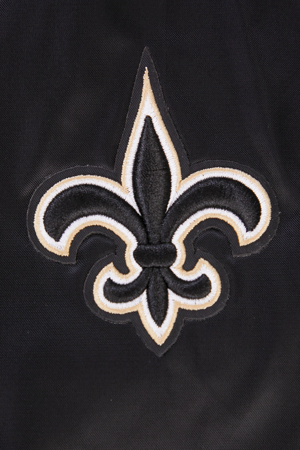 NFL NEW ORLEANS SAINTS CLASSIC WOMEN'S SATIN JACKET (BLACK/WHITE)